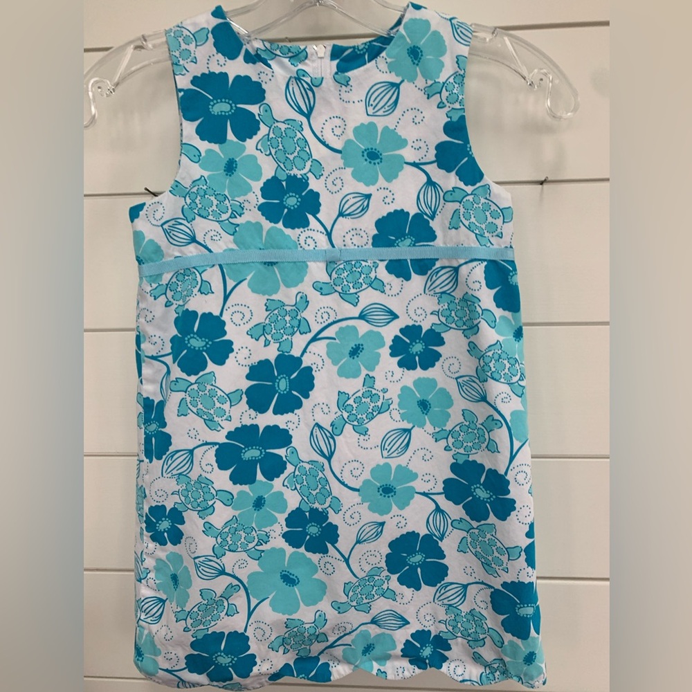 Lilly Pulitzer Girls Sleeveless Scalloped Hem Floral Dress Size 6